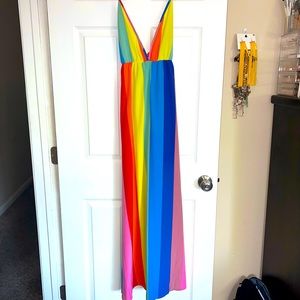 Shein rainbow maxi dress never been worn.